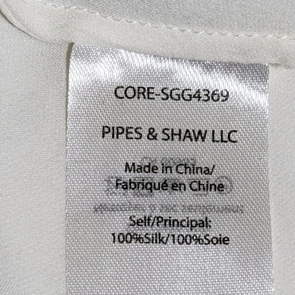 VERONICA BEARD Raw Edge Silk Off-White Tank Top - Picture 7 of 7